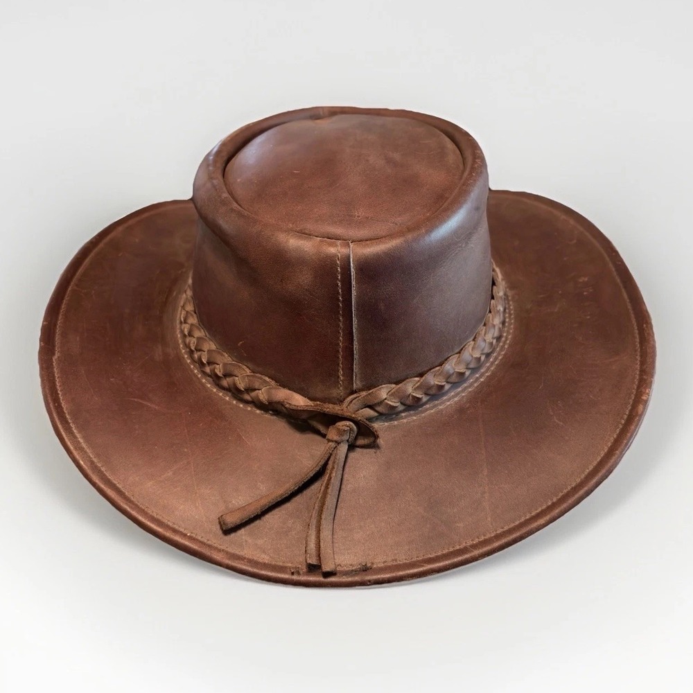 Jackaroo Leather Hat M/L Braided Band Made in Australia Bush Hat Cowboy